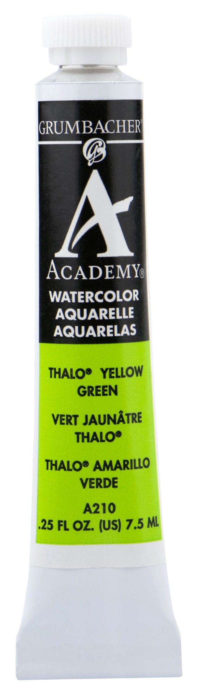 Grumbacher Academy Watercolor Paint, 7.5ml/0.25 Ounce, Thalo Yellow Green (A210) - Image 1